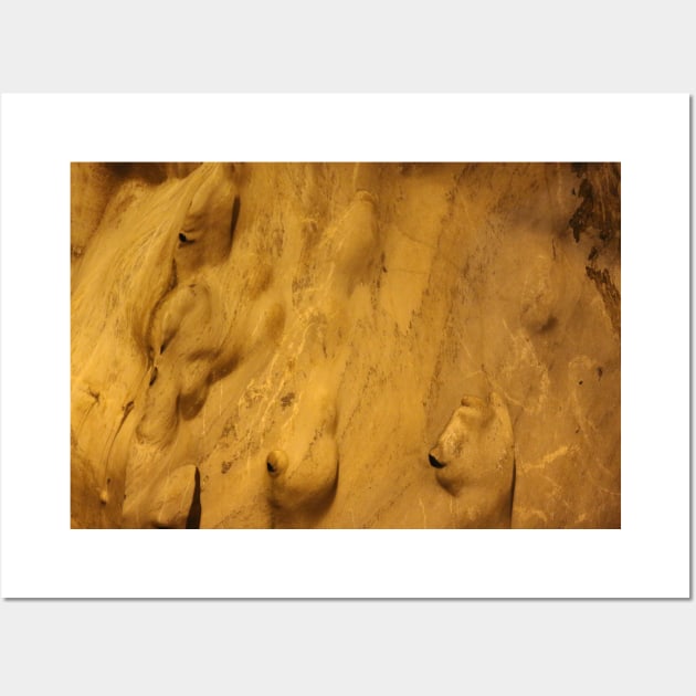 Gnomes or trolls on golden yellow cave wall. Wall Art by kall3bu